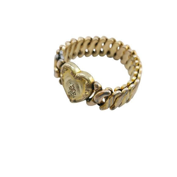 Vintage Phoenix WWII Sweetheart Expansion Bracelet Heart Design (A7764) - Picture 3 of 7